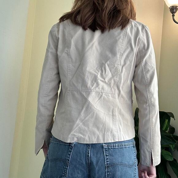 Y2k old navy cream fitted button up jacket size medium - Picture 4 of 8